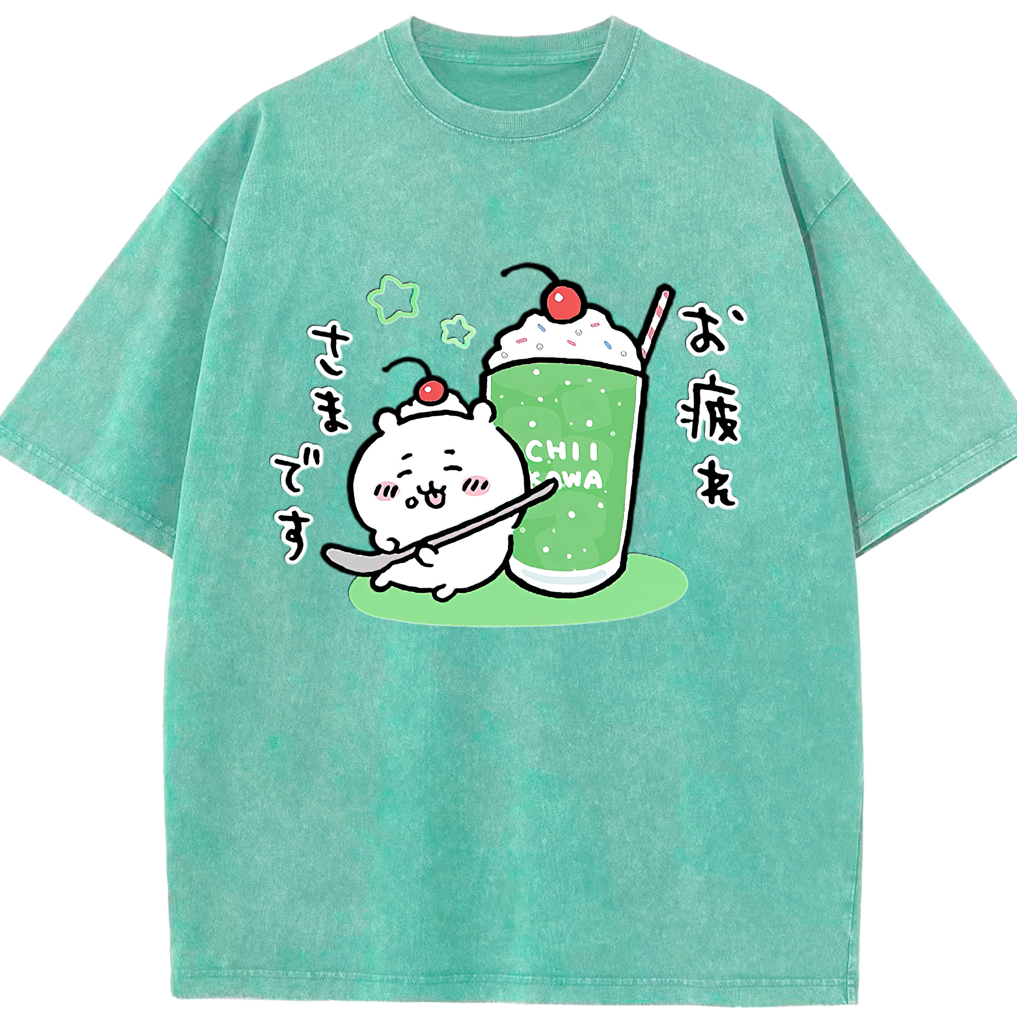 （画像用） ちいかわ ちいかわ Chii-kawa chiikawa 綿100% ヴィンテージ風 半袖Tシャツ（フロントプリント）